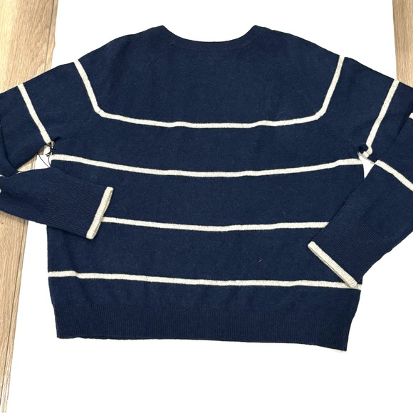 WHITE + WARREN NWT Women Cashmere Admiral Sweater L Large - Picture 8 of 8